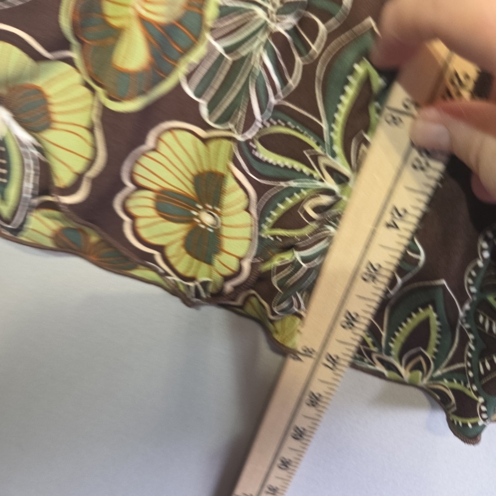 Cato Woman 18/20W Sleeveless Floral Asymmetrical Layered Tunic Top Brown Green P - Picture 8 of 13